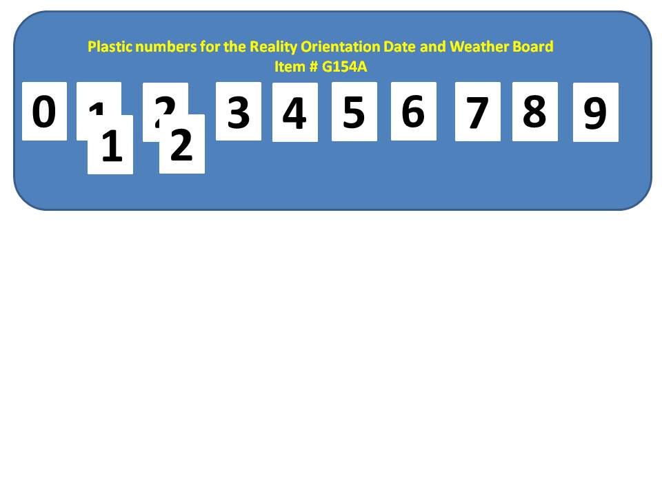 G154A Reality Orientation Board Number Cards