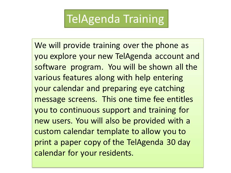 P900T TelAgenda Training